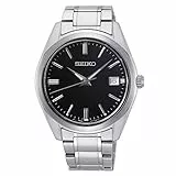 Seiko Herren-Uhr Quarz Edelstahl mit Edelstahlband SUR311P1, Schwarz