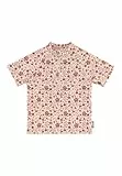 Sterntaler Badeshirt Kurzarm Blumen Print – UV-Schutz 50+ Schwimmshirt mit Stehkragen – Mädchen UV Shirt mit Reißverschluss vorne – Baby Badebekleidung, Bademode, Ecru, Größe 80
