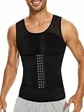 SLIMBELLE Shapewear Unterhemd Herren Bauchweg Kompression Unterwäsche Tank Top Herren Kompressionsshirt Body Shaper mit Tummy Control Taille Gürtel Schwarz L