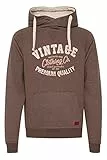 Blend Alejandro Herren Kapuzenpullover Hoodie Pullover Mit Kapuze Cross-Over-Kragen Und Fleece-Innenseite, Größe:XXL, Farbe:Mocca Mix (70816)
