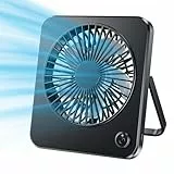 JATEKA USB Mini Ventilator, Tischventilator Sehr Leise mit 3 Starker Geschwindigkeiten,Tragbarer Lüfte Keine Batterie mit 1.2m Kabel für Büro,Schlafzimmer,Wohnzimmer,Camping - Schwarz