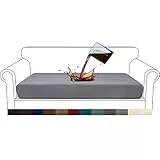 Granbest Premium Wasserdicht Sofa Sitzkissenbezug, High Stretch Jacquard Sitzkissenschutz Sofasitzbezug für Couch (3 Sitzer, Hellgrau)