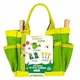 PLANETE PLANTE - Gartenwerkzeugtasche 6-teilig - Stille wächst es - 170629SP - Metall - Garten - Natur - Pflanze - Blumen - Schaufel - Rechen - Gießkanne - Handschuh - Kinderspiel - Ab 3 Jahren