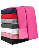 Auranso Thermo Leggings Mädchen Kinder Thermoleggings Gefütterte Winter Baumwolle Warme Dick Rose 122-128