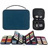 Enbagold Uhrenarmband Organizer Tasche, Erweiterbar Uhrenarmband Aufbewahrungstasche Hält 40 Riemen, Wasserdicht Nylon Watch Armband Aufbewahrung für Uhrenarmband und Uhrenarmband-Pins (Blau)