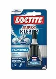 Loctite Universal Control Superkleber-Gel, hohe Flexibilität und Schlagfestigkeit, präzise Dosierung & sekundenschnelles Kleben, Wasser- und Spülmaschienenfest, Transparent, 3g
