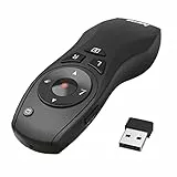 Hama Wireless Presenter roter Laserpointer, Air Maus, digitaler Stift (Fernbedienung Powerpoint Präsentation 15m Reichweite 2,4 GHz mit Lautstärkeregelung, Full-Screen, Black-Screen, inkl. Batterien)