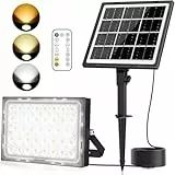 MEIKEE Solarlampen für Außen 2700K 4000K 6500K 3 Helligkeitsmodi 2 Dynamische Modi Timer Solarleuchten IP66 Wasserdicht Solar Lampe Outdoor für Garten Garage Patio Terrasse