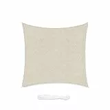 Sekey Sonnensegel 2x2m, Sonnenschutz, Quadratisch HDPE-Kunststoff, Winddicht Wasserdurchlässig UV-beständig Atmungsaktiv Reißfest, für Balkon Garten, mit Ösen und Befestigungsseile, Taupe