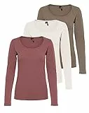 VERO MODA Damen VMMAXI My LS Soft UNECK NOOS 3-Pack, Walnut/Rose Brown & MARSHMALLO, M