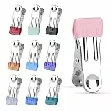 OSDUE 20 Stück Wäscheklammern Edelstahl, Strandtuch Clips, Handtücher Towel Clips, Handtuchklemmen für Handtuch, Kleidung, Socken, Lebensmittelversiegelung, Fotos(Mehrfarbig)
