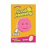 Scrub Daddy Scrub Mommy Putzschwamm, Topfreiniger Küchenschwämme, Putzmittel mit Texturveränderung, kratzfreier Spülschwamm, geruchsresistenter Smiley Schwamm, Geschirrschwamm - 4er Pack Assortiert