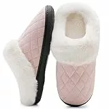 Mabove Hausschuhe Damen Winter Wärme Bequem Plüsch Pantoffeln Indoor Home rutschfeste Kuschelig Weite Leicht Slippers（Schwarz.FG,38/39 EU）