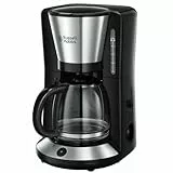 Russell Hobbs Kaffeemaschine [Brausekopf für optimale Extraktion&Aroma] Adventure (1 bis 10 Tassen, 1,25l Glaskanne,Warmhalteplatte, Abschaltautomatik,Tropf-Stopp, 1100W) Filterkaffeemaschine 24010-56