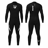 Owntop Herren Neoprenanzug 3/2mm - Vorderer Reißverschluss Voll Tauchanzüge, Stretch Pro Neopren-Nassanzug Thermische Volle Länge Tauchhaut zum Surfen Schnorcheln, Herren Schwarz M