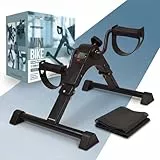 PORTENTUM Pedaltrainer für Senioren mit verbesserter Basis und Rutschfester Matte – Faltbar – LCD-Display – Beintrainer im Sitzen für Arme und Beine mit verstellbarem Widerstand als Mini Heimtrainer