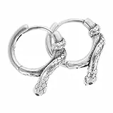 Schlangen Ohrringe Damen Sterling Silber 925 Ohrstecker Creolen Ohrringe mit grüne Zirkonia Steinen Ohrklemme Punk Gotik Tier Schmuck Geschenk für Mädchen
