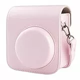 Foymlon Kameratasche für Instax Mini 12, Sofortbildkamera Reisetasche Tasche für Instax Mini 12, Schutzhülle für Kompaktkamera, Abnehmbare Tasche mit Verstellbarem Schultergurt (Lichtrosa)