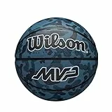 Wilson MVP CAMO Basketball, Aus langlebigem Gummi für All-Surface-Leistung, Erleben Sie verbesserten Grip & Kontrolle, Farbe: Blau, Größe: 5