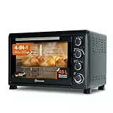 Sommertal Minibackofen 45L mit Drehspieß & Umluft, 2000W, 100–230°C, 60 Min Timer, Hähnchengrill Backofen, Mini Backofen 45 Liter mit Konvektion, Backen, Grillen & Pizza, inkl. 7-tlg Zubehör