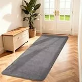 Puremy Teppich Läufer Flauschiger Kurzflor, Wohnzimmerteppich, 60X120, Dunkelgrau