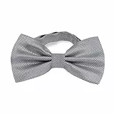 OcioDual Grau Fliege Herren, Herren Fliege Anzug, Karierte Herrenfliege mit verstellbarem Haken-Clip-Verschluss, 12 cm x 6 cm, Feiern, Partys, Arbeit, Hochzeiten und Events