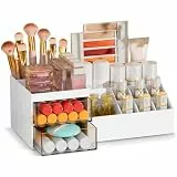 Casavibe Kosmetik-Aufbewahrungsbox mit Schubladen, Make up Organizer, Hautpflege Organizer, Multifunktions-für Büro, Kosmetik-Aufbewahrung für Schminktisch und Badezimmer, Weiß