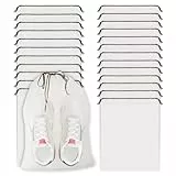 26 Stück Schuhbeutel mit Zugband (30x40cm) Transparente Kordeltasche PE Shoe Bag Wasserdicht Kordeltasche Multifunktionale Aufbewahrungstasche Set schuhtasche für den täglichen Gebrauch und auf Reisen