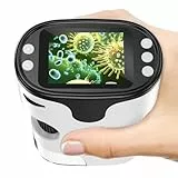 1000X Handy Digital Mikroskop für Kinder: 4K 2.0' Bildschirm Wiederaufladbar Mini Taschen Tragbares USB Trichome Mikroskope Science Kit mit Objektträger Set Geschenke für 4-12 Jährige