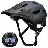 Favoto Rennradhelm Mountainbike mit Schirm Leicht - Doppelte Technologie Inmould MTB Helm für Herren Damen Fahrradhelm M(55-58cm) Grau