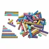 WISSNER® RE-Wood Rechenstäbe – 100 Stück in 10 Montessori-Farben, nachhaltige Cuisenaire-Stäbe aus Holz, schadstofffrei & stabil