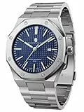 SAPPHERO Uhren Herren 30M wasserdichte Armbanduhr Herren Edelstahl Achteckig Herrenuhr Silber Quarz Japanische Uhrwerke Business Casual Leuchtende Uhr mit Date