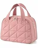 BAGSMART Kulturtasche Damen, Große Reise Kulturbeutel, Bauschige Kosmetiktasche, Reisetasche für Makeup Bag und Kosmetik mit Griff, Rose