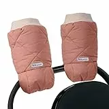 7AM Enfant Kinderwagen-Warmmuffs-Handschuhe – Frostschutz-Kinderwagen-Fäustlinge für den Lenker, wasserabweisender Handwärmer-Muff für kaltes Wetter, mit Plüsch gefütterte | Rose Dawn gesteppt