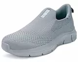 Hsyooes Slip on Sneaker Herren Damen Turnschuhe Atmungsaktiv Sportschuhe Leichte Laufschuhe Wanderschuhe Slip-ins,2455Grau,46 EU