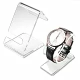2 Stück Transparenter Uhrenständer Uhrenhalter Watch Holder Watch Stand Uhren Halterung Fester Uhrenständer Einzeluhrenhalter Rack Halter Uhrengehäuse Acryl Armband für Uhrendisplay Männer Frauen