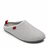 Andrés Machado - Hausschuhe für Herren – Frühling Sommer – DYNAMIC – Unisex Pantoffeln - atmungsaktive Netzstruktur – rutschfeste Gummisohle herausnehmbares Fußbett - Grau EU 45