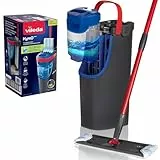 Vileda H2PrO Bodenwischer Set mit Eimer,100% Trennung von Frisch und Schmutzwasser,Hygienisches Reinigungssystem mit Mikrofaser, Wassersparend, ergonomisch | Einhandbedienung | Eco-Verpackung | Grau