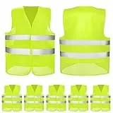 5 x Stück Warnwesten Auto, Gelb Warnweste, 2025 gemäß ISO20471, KFZ Sicherheitsweste, Erwachsene Warnschutzweste, EU Norm, high Visibility Vest, Sicherheits Set, Autozubehör