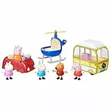 Peppa Pig, F94235L1 Kleine Peppa Box, 3 Fahrzeuge und 5 Figuren, Spielzeug für Kinder, F94235L1