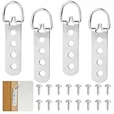 4 Stück Bildaufhänger für Schwere Bilder, D Ring Bildaufhänger mit Schrauben Bilderaufhänger Schwere zum Aufhängen von Kunstwerken Rahmen Kreuzstich Aufhängen Aufbauring Haken Bilderhaken