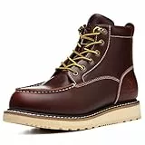 SL-Saint Waterproof Soft Moc Toe Handgemachte Stiefel für Männer, Goodyear-welted Construction Hiking 6'' Schwarz/Braun (Braun, 42.5)