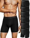 FINETOO Boxershorts Herren Baumwolle Lang Unterhosen Männer kein Wolf Laufen Unterwäsche Herren Ohne Kratzenden Zettel Retroshorts Boxer mit Elastischem Bund für Alltag und Sport Underwear Men 6 Pack