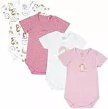Chicco, Baby-Body für Mädchen, 4er-Set Kurzarm-Bodys aus 100% Baumwolle, Bekleidung 0–24 Monate, Designed in Italy
