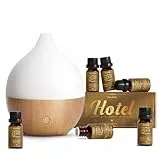 SALKING Aroma Diffuser mit Hotel Ätherische Öle - 100ml Diffusor Aromatherapie Raumduft Raumdiffuser Ultraschall Duftöldiffusoren RGB Duftlampe für Schlafzimmer Zuhause Büro Holzmaserung
