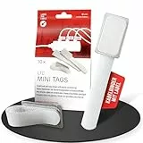 LABEL THE CABLE® 10 Stk Klett Kabelbeschriftung weiß Kabelbinder wiederverschließbar, Kabeletikett, Klettband, Kabelmarkierung, perfektes Kabelmanagement, PC Zubehör, Markierung Mehrfachsteckdose