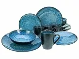 CreaTable, 23630, Serie Capri - Reaktivglasur, 16-teiliges Geschirrset, Kombiservice aus Steinzeug, spülmaschinen- und mikrowellengeeignet, Qualitätsproduktion