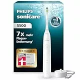 Philips Sonicare 5500 elektrische Zahnbürste, Schallzahnbürste mit 1 Intensitätsstufe, Andruckkontrolle, EasyStart, SmarTimer und BrushPacer, Weiß, Modell HX7110/01 [Neue Technologie]
