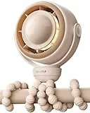 SWEETFULL Kinderwagen Ventilator Baby Leise - 4000mAh Akku Ventilator für Kinderwagen mit Clip, 360° Drehbar Tragbarer Mini Lüfter mit LED-Anzeige & Nachtlicht für Buggy, Autositz & Reisen