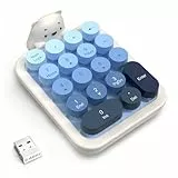 FELiCON AF18 Kabelloser Numeric Keypad, Tragbarer 18-Tasten-Mini-Nummernblock mit Retro-Rundtasten und 2,4G-Empfänger,-Gradient Blue